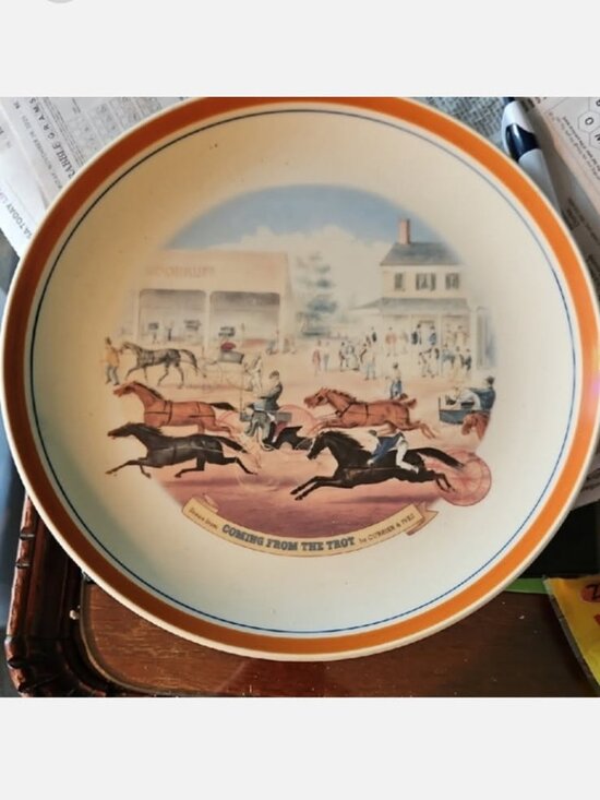 Currier & Ives Other - Curries & Ives "Coming from the Trot" Decorative Horse Racing Ceramic Plate